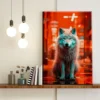 Lobo Ciberpunk Neon Japonés - Imagen Galería 1