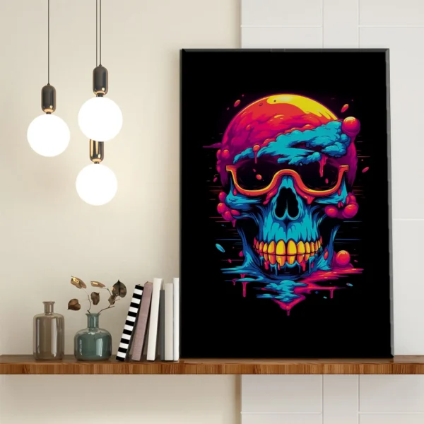 Calavera Neón Psicodélica - Imagen Galería 1