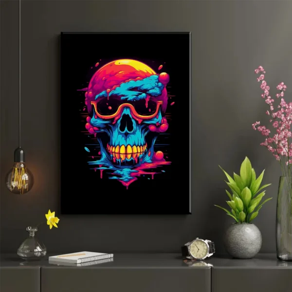 Calavera Neón Psicodélica - Imagen Galería 2