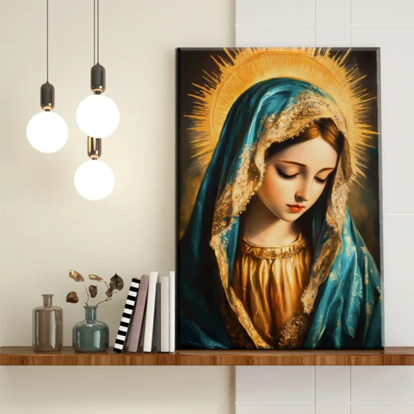 Virgen María Manto Turquesa - Imagen Galería 1