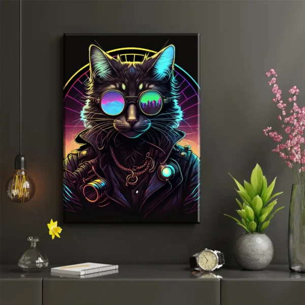 Gato Cyberpunk Synthwave - Imagen Galería 2