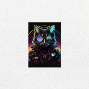 Gato Cyberpunk Synthwave - Imagen Principal