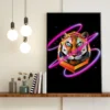 Tigre Geométrico Neón - Imagen Galería 1